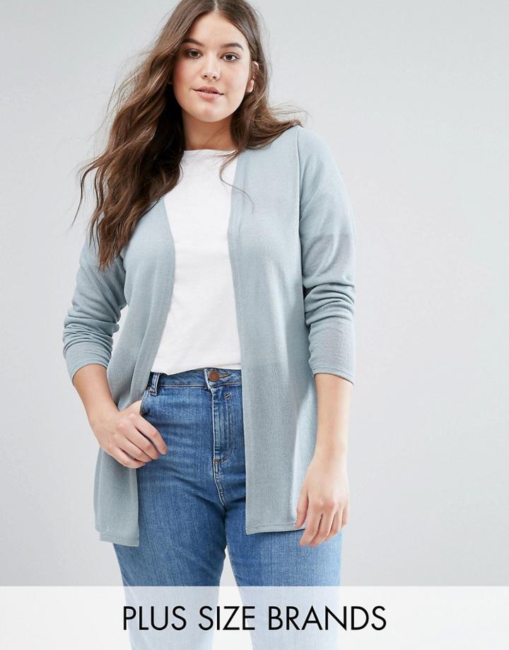 Junarose Long Sleeve Lightweight Knitted Cardigan - Blue