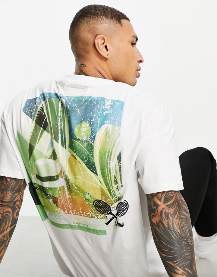 Liquor N Poker Tennis Club Print T-shirt In White