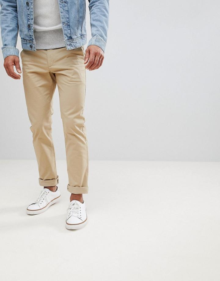 Farah Elm Slim Fit Twill Chino In Light Sand - Beige