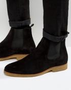 Zign Suede Crepe Sole Chelsea Boots - Black