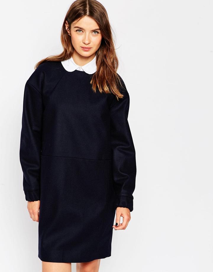 Wood Wood Oversized Navy Dress - Navy