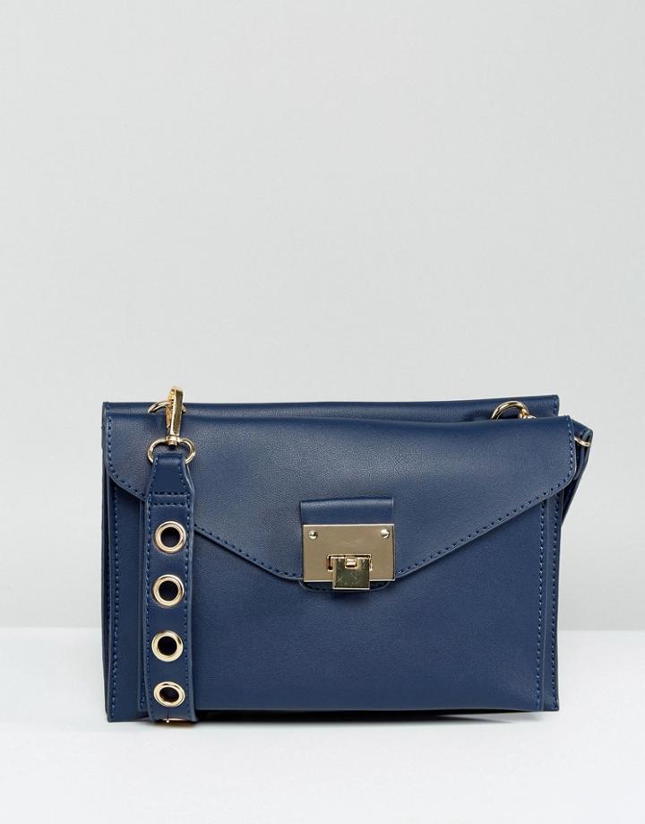 Yoki Boxy Structured Crossbody Bag - Navy