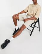 Topman Premium Oversized Short In Stone-neutral