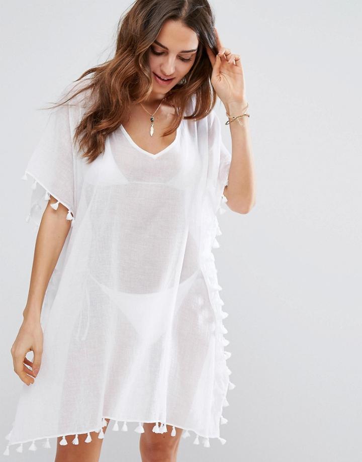 Seafolly Amnesia Crinkled Caftan - White