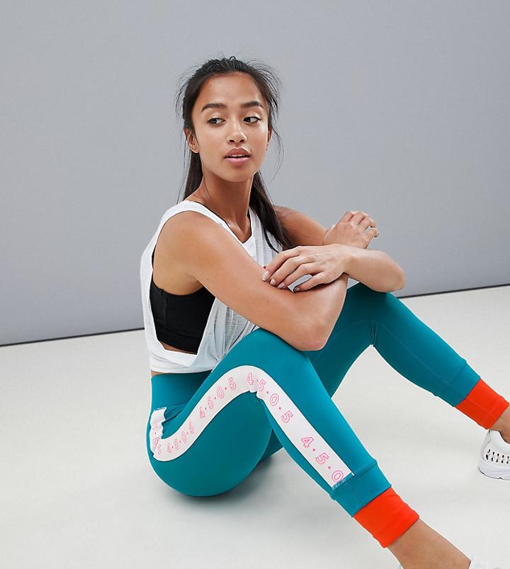 Asos 4505 Petite Elastic Double Cuff Legging - Green