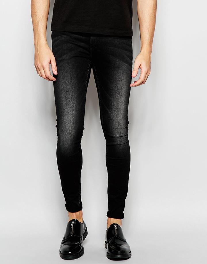 Cheap Monday Jeans Him Spray Stretch Super Skinny Fit Worn Gray Dark - Worn Gray