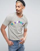 Love Moschino Kings Of Italy Logo T-shirt With Back Print - Gray