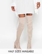 Asos Kingdom Heeled Over The Knee Boots - Gray