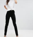 Asos Design Tall Farleigh High Waist Slim Mom Jeans In Clean Black - Black