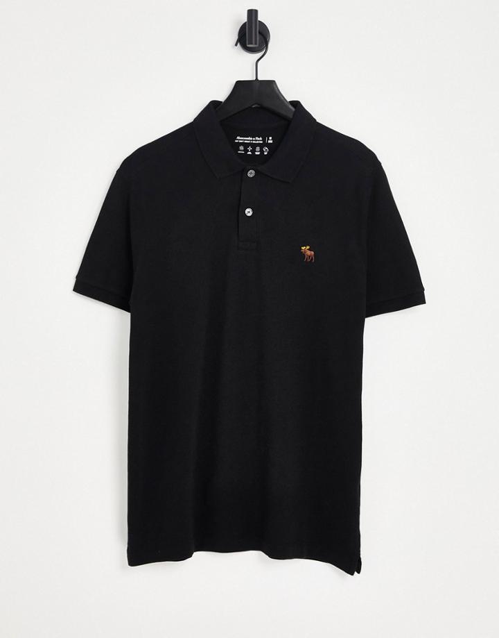 Abercrombie & Fitch Polo Shirt In Black With Logo