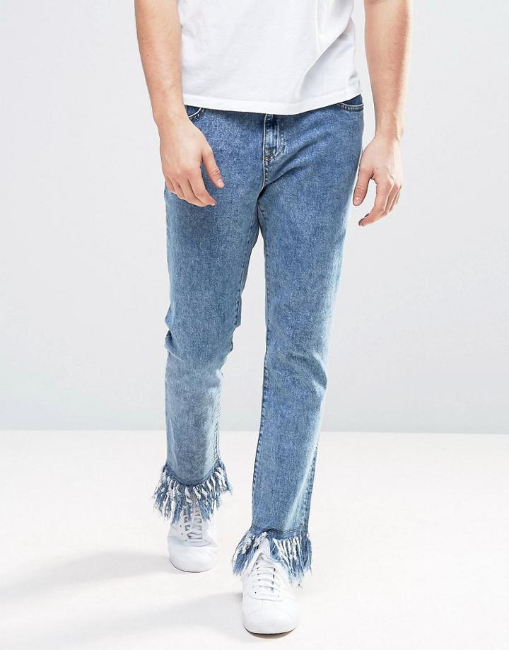 Brooklyn Supply Co Super Fray Detailing Jeans - Blue