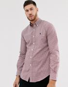 Polo Ralph Lauren Slim Fit Stretch Poplin Shirt In Red Gingham With Player Logo