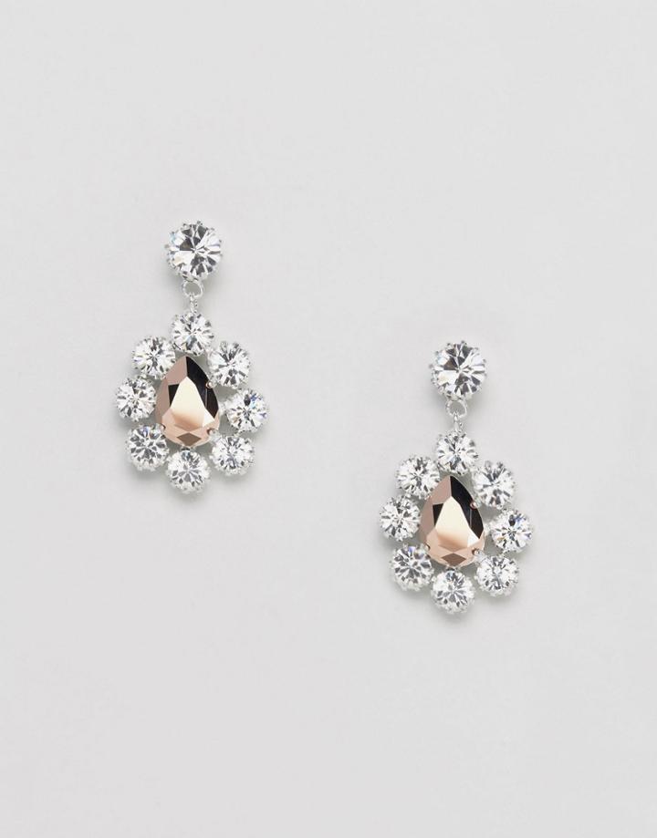 Krystal London Swarovski Crystal Pear Drop Surround Earrings - Gold