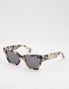 Asos Design Acetate Frame Cat-eye Sunglasses In Milky Tort-brown