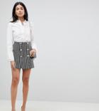 Asos Design Tall Double Breasted Mini Skirt In Stripe - Multi