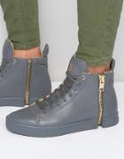 Diesel Nentish Zip Sneakers - Gray
