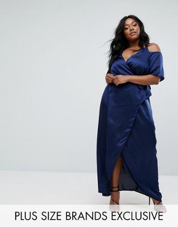 Truly You Kimono Sleeve Maxi Dress - Navy