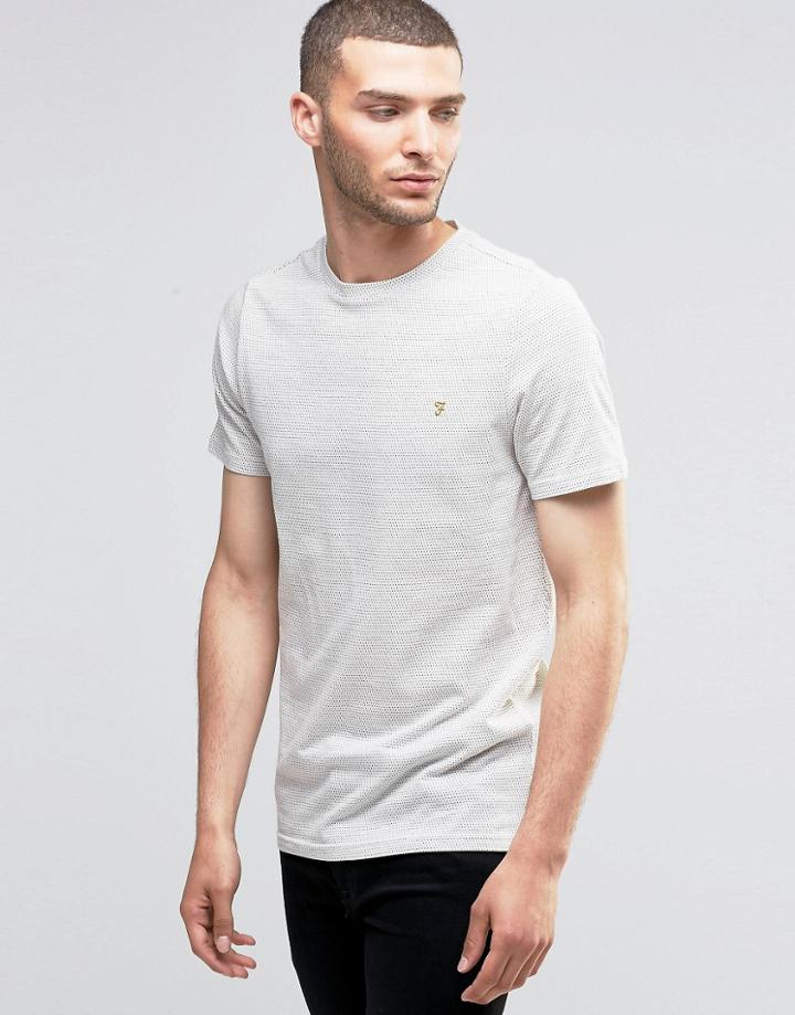 Farah T-shirt With Spot In Slim Fit Ecru - Cream