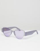 Vow London Dahlia Cat Eye Sunglasses In Lilac Glitter - Purple