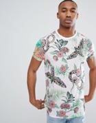 Asos Design Relaxed T-shirt With All Over Floral Insect Print - Multi