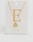 Orelia Gold Plated Necklace With Initial E - Gold