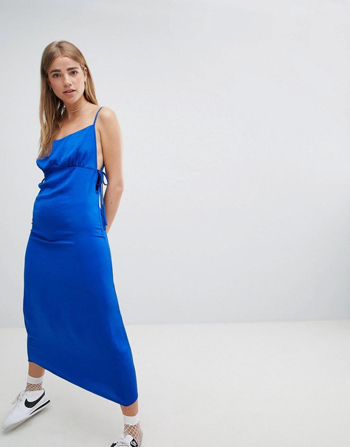 Nobody's Child Satin Cami Midi Dress - Blue