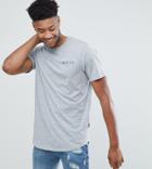 Nicce London Tall T-shirt In Gray With Chest Logo - Gray