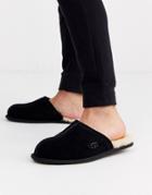 Ugg Scuff Slippers In Black Suede