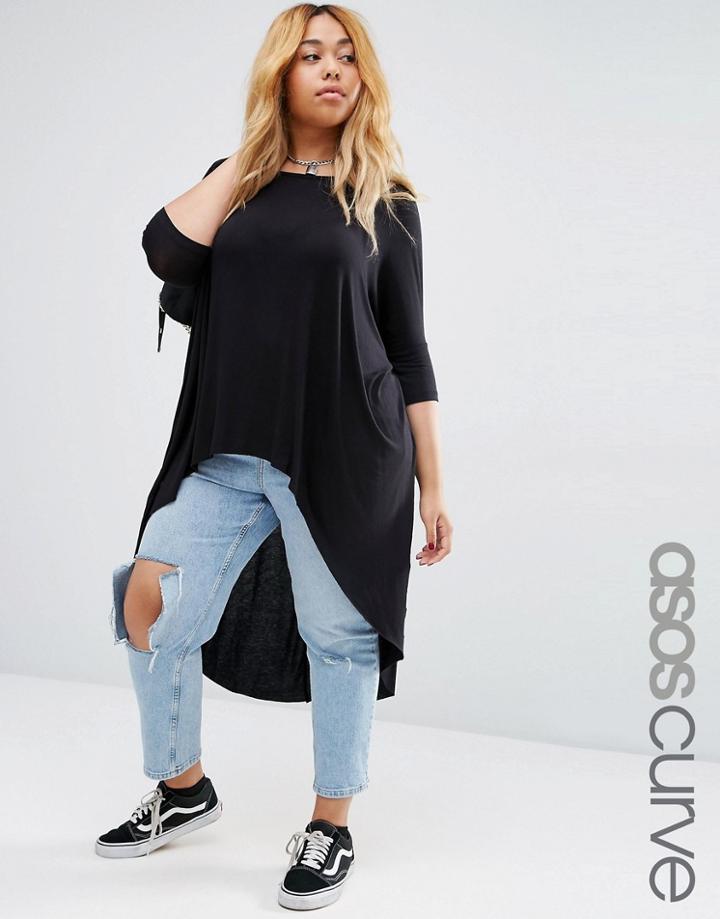 Asos Curve Top With Dip Back - Black