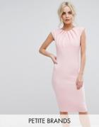 City Goddess Pleat Detail Midi Dress - Pink