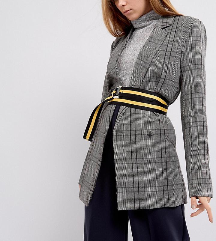 Shikumi Yellow Stripe D Ring Belt - Yellow