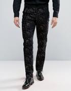 Asos Skinny Pants In Textured Leopard Print - Brown