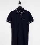 French Connection Tall Piping Polo In Navy-blues