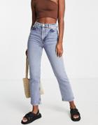 & Other Stories Favorite Organic Cotton Straight Leg Mid Rise Cropped Jeans In La Blue