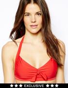 French Connection Exclusive To Asos Nancy Knot Halter Bikini Top