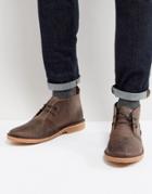 Jack & Jones Gobi Leather Desert Boots In Brown - Brown