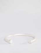 Chained & Able Bar Bangle Bracelet In Matt Silver - Silver