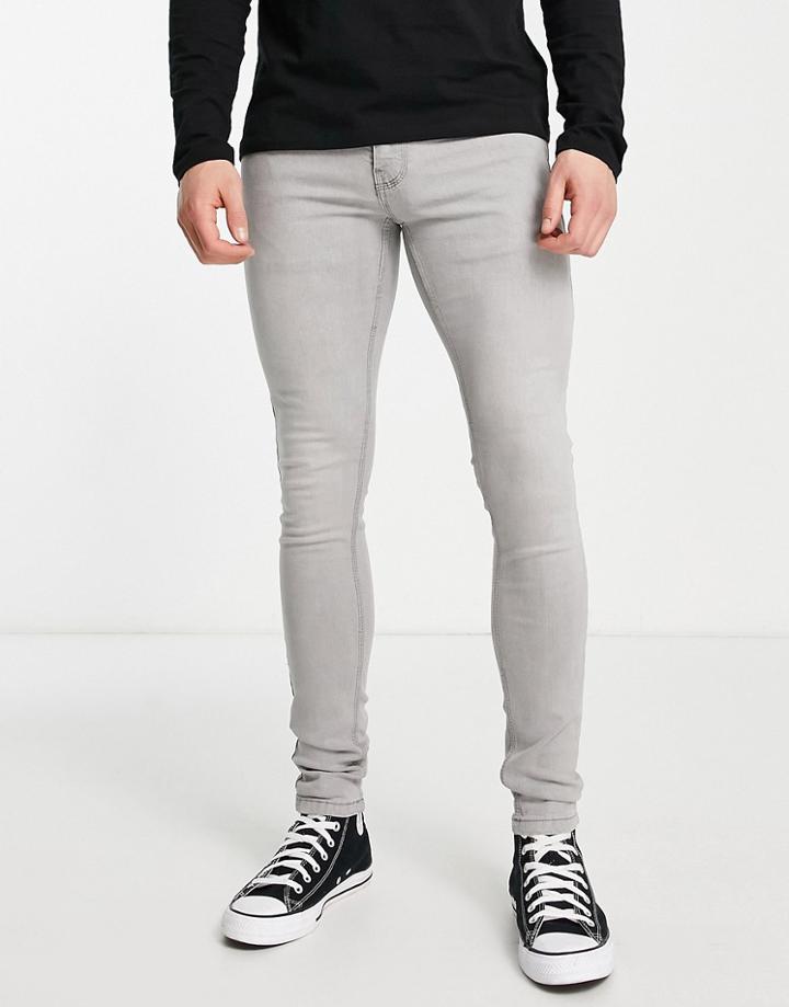 French Connection Super Skinny Stretch Jeans In Light Gray