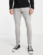 French Connection Super Skinny Stretch Jeans In Light Gray