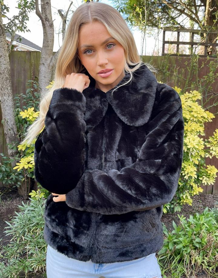 Na-kd Faux Fur Jacket In Black