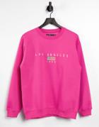 Daisy Street Relaxed Sweatshirt With Los Angeles Embroidery-pink