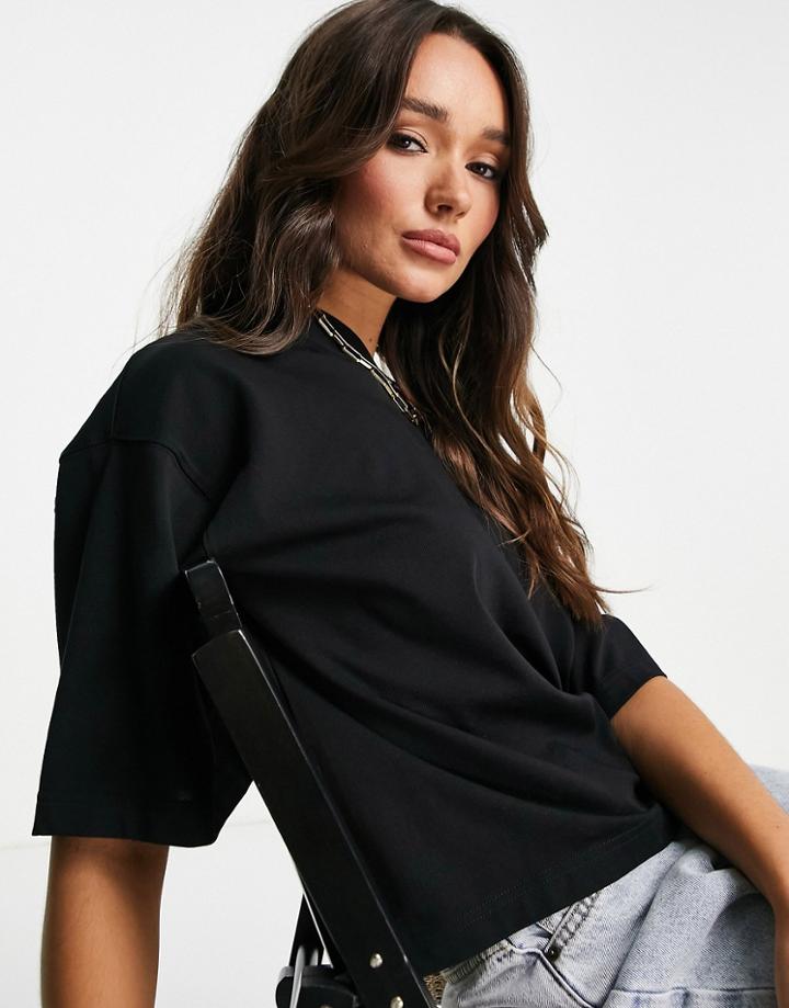 & Other Stories Organic Cotton Oversized T-shirt In Black