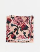 Twisted Tailor Pocket Square In Rose Print-pink