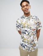 Only & Sons Short Sleeve Shirt In Slim Fit With All Over Print - White