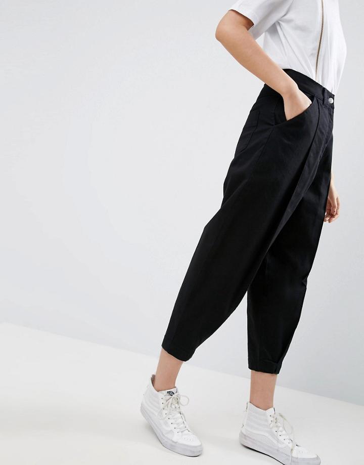 Asos White Ovoid Mom Jean In Washed Black - Black