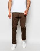 Asos Slim Chinos In Brown - Turkish Coffee