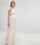 Tfnc Maternity Wedding Pleated Maxi Dress - Pink