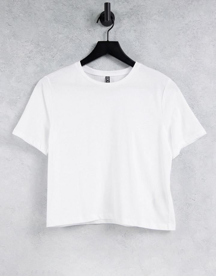 Pieces Crop T-shirt In White
