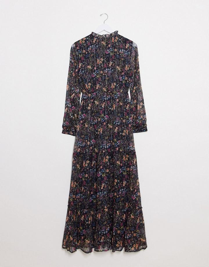 Vero Moda High Neck Maxi Dress In Floral-multi