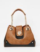 Dune Shoulder Bag With Chain Handle - Tan
